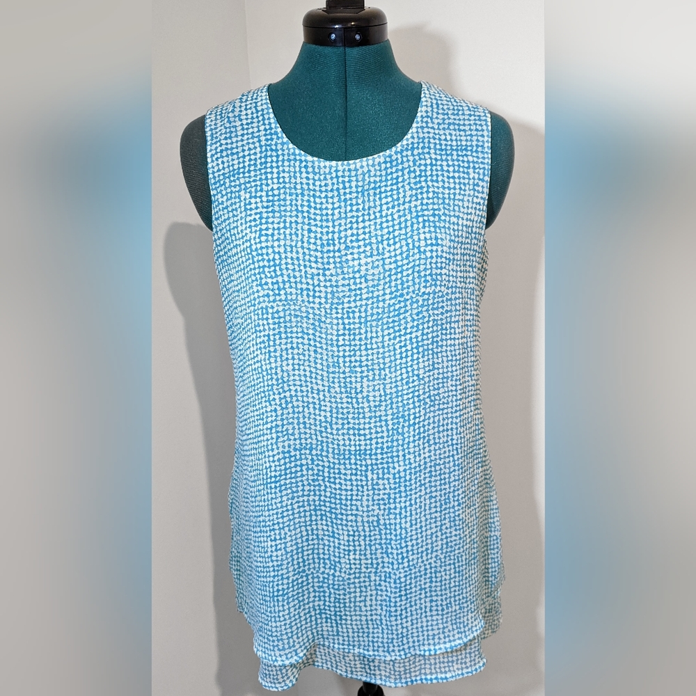 FEVER Brand Aqua & White Blouse